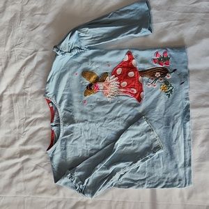Mini Boden fairy long sleeve embroidered shirt 5-6